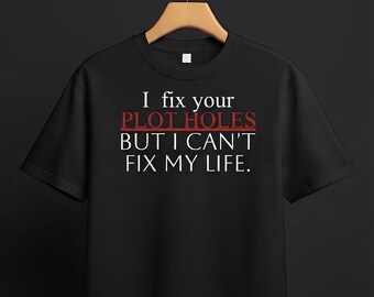 Camiseta con diseño de agujero argumental, ropa divertida para escritores, regalo ideal para amantes de los libros.