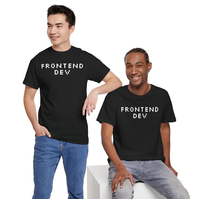 Camiseta Frontend Dev Pixel Font, Regalo para Desarrolladores Web, Camiseta Unisex de Algodón imagen 5