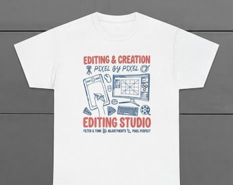 Camiseta de editor, camiseta de estudio de edición, ropa para creadores de edición de píxeles