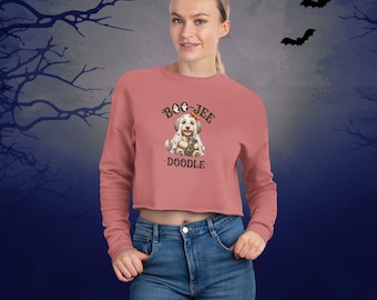 Sudadera corta Boo Jee Doodle Puppy / Sudadera corta de Halloween para mamás perrunas