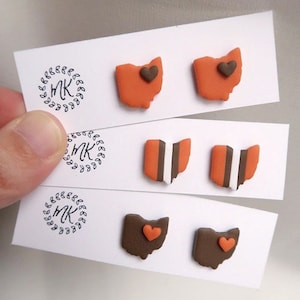 cleveland browns earrings dawg pound cleveland earrings cleveland browns jewelry football earrings nfl earrings football clay earrings fall