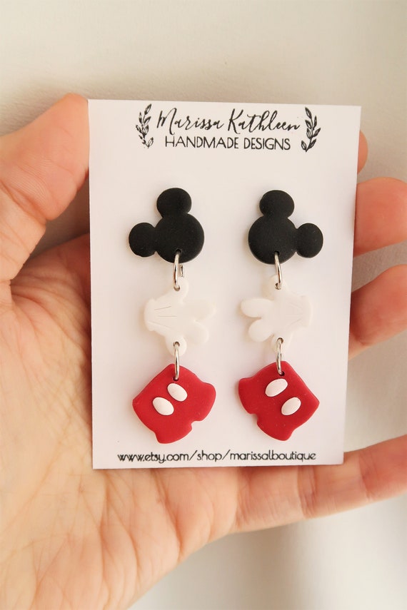 Mickey Earrings Mouse Earrings Clay Mouse Earrings Florida