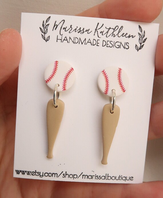 Baseball Pendant Earrings Baseball Pendant Earrings