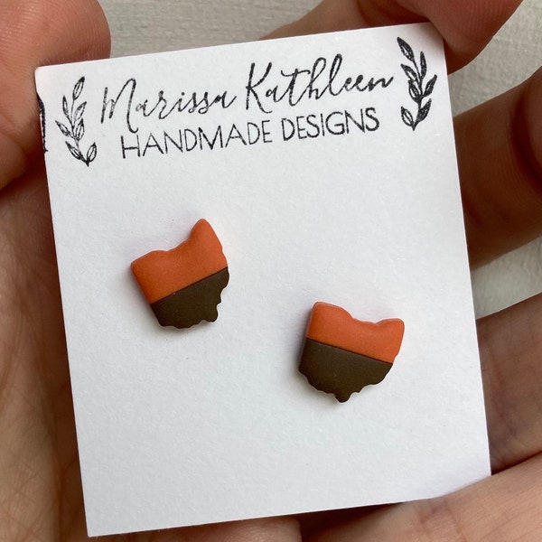 Polymer Clay Earring Statement Earring  Cleveland Browns earrings Cleveland Brown Earring Dawg Pound Earring Cleveland Browns Earring Fall