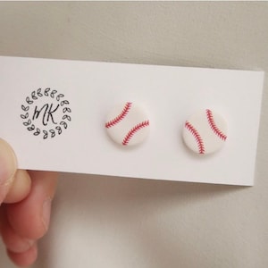 Baseball Stud Earrings Clay Baseball Earrings Baseball earrings Sports Ball Earrings Baseball lover earrings Cleveland guardians earrings