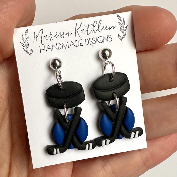 Cleveland hockey earrings monster hockey earrings clay hockey sport earrings