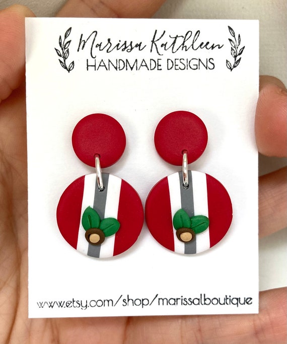 Handmade Polymer Clay Earring Statement Earring Dangle Earring