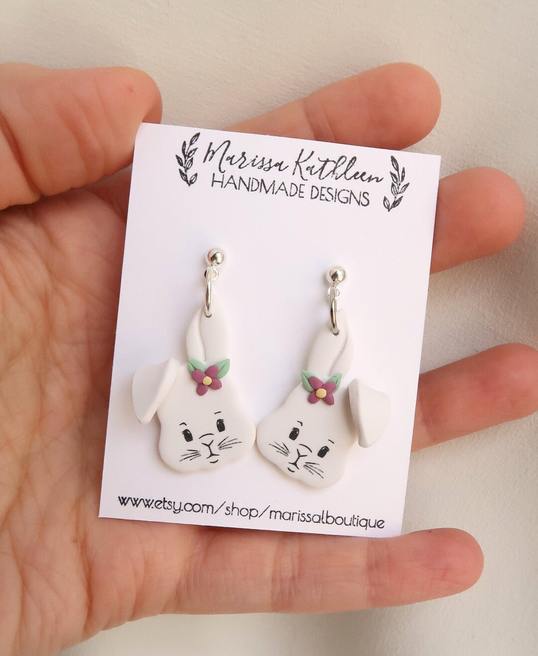 Easter Clay Earrings Easter Bunny Earrings Easter Earrings Bunny Clay
