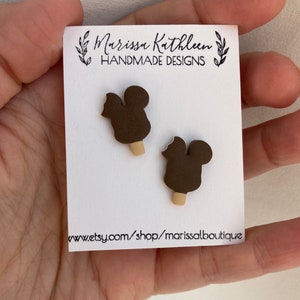 Mouse ice cream bar earrings magical mouse earrings clay earrings clay mouse earrings
