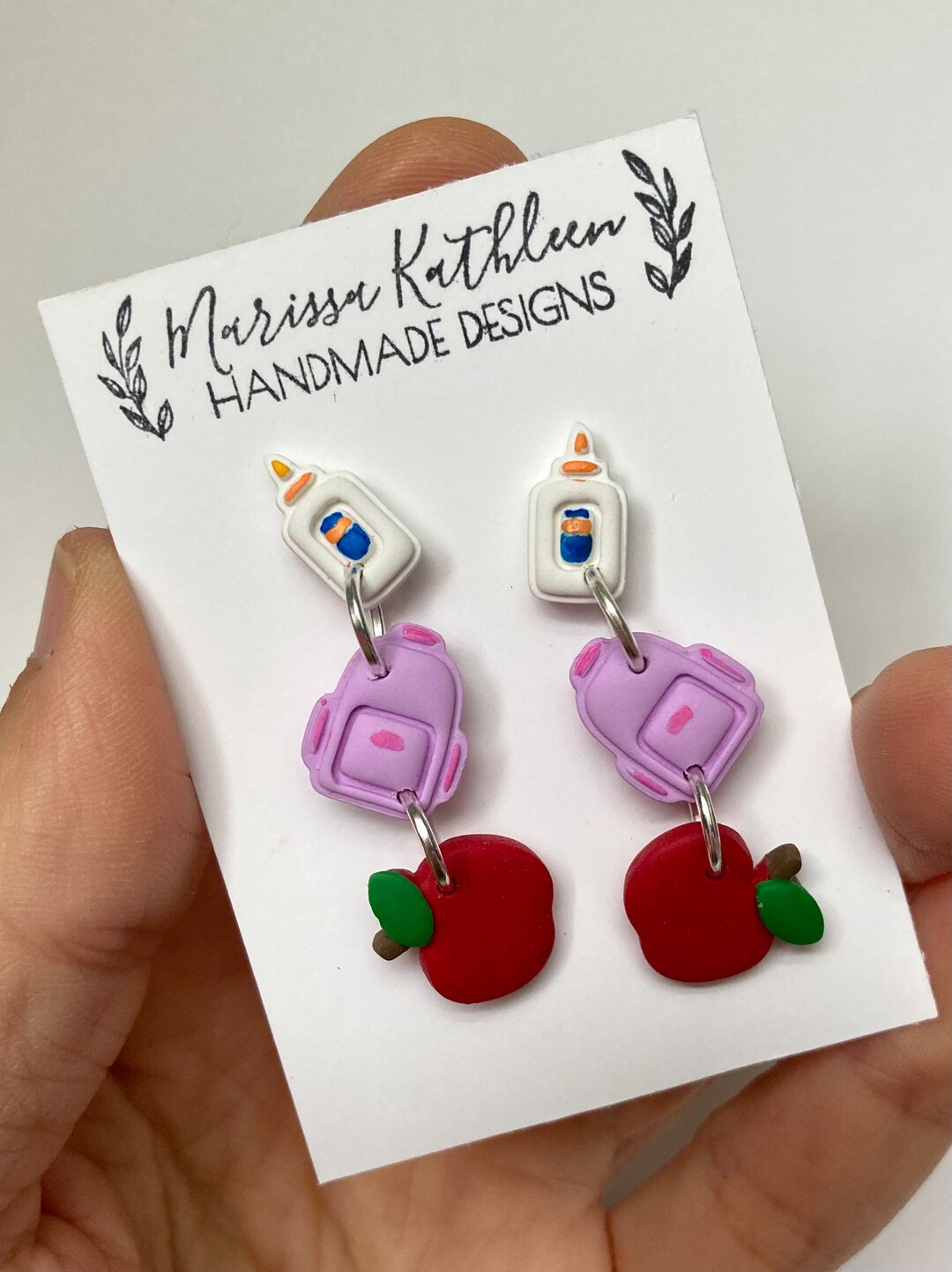 Teacher's Day Earrings Graduation Wooden Dangle Earrings Dainty Cap Clothes Book Shape School Earrings Shinning Giltter Last First Day Of