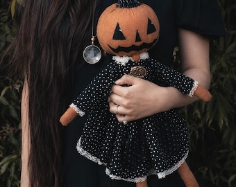 Halloween Doll Sewing Pattern PDF | 18 Inches Pumpkin Doll With Dress, Easy Sewing Halloween Toy (Instant Download)