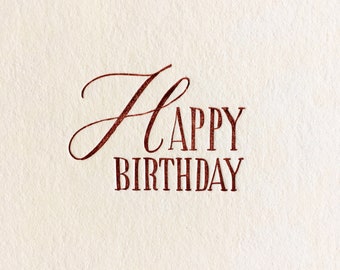 HAPPY BIRTHDAY letterpress card