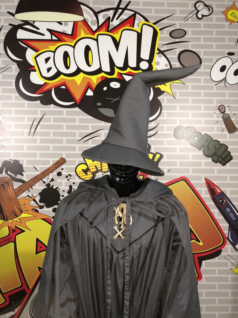 Gandalf the Grey Wizard inspired Cosplay Costume – Wizard Robe, Hat, Belt & Bag (handmade) image 20