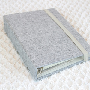 A5 Cloth 6 Ring Binder Planner Organizer - Charcoal Linen Grey
