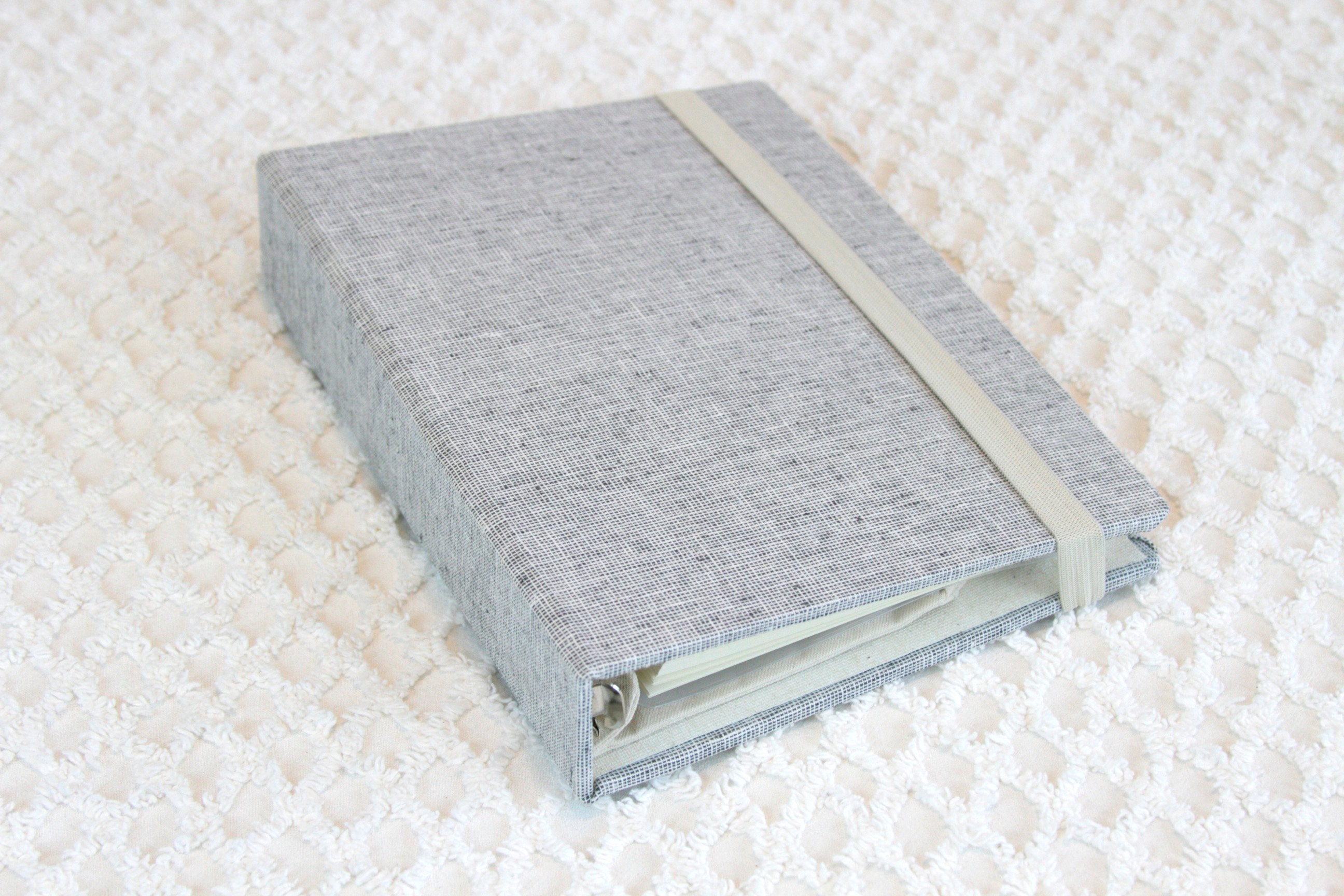 A5 Fabric Ring Binder Organizer Charcoal Linen Grey Etsy