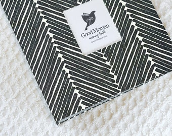 1 Year Baby Memory Book - Navy Herringbone