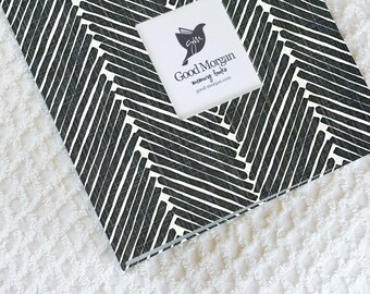 5 Year Baby Memory Book  - Navy Herringbone