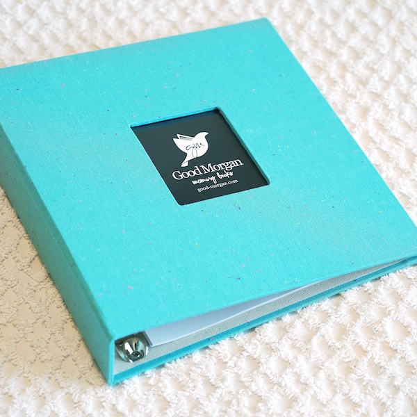 Fabric 3-Ring Binder - Speckled Linen Teal