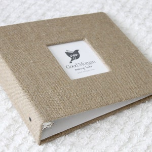 Custom 3 Ring Binder Album for Office, School Binder, Scrapbook Album, Recipes - Tan Burlap