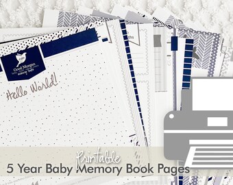Páginas imprimibles del libro del bebé de 5 años