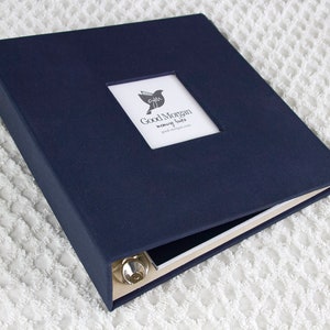 Baby Memory Book Custom 5 Year Baby Memory Album Scrapbook  - Solid Navy