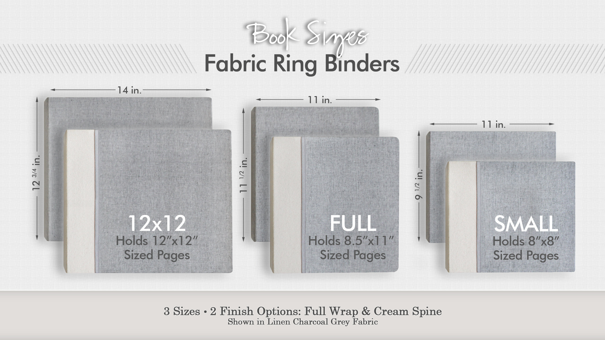 Fabric 3ring Binder Charcoal Linen Grey Etsy