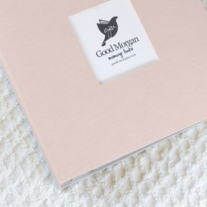 Baby Memory Book Custom 5 Year Baby Memory Album Scrapbook  - Peach Pink Linen