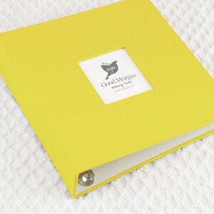 Baby Memory Book Custom 5 Year Baby Memory Album Scrapbook  - Sunshine Yellow Canvas