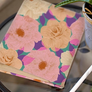 Custom 3 Ring Binder Album for Office, School Binder, Scrapbook Album, Recipes - Floral Camellia Parlor Watercress Fabric