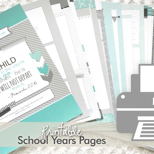 Printable Memory Book Pages  - School Aged Pages