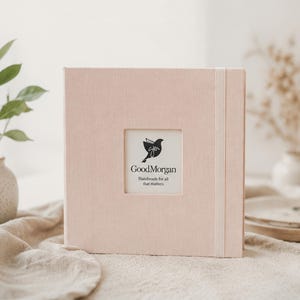 SALE - Custom 3-Ring Binder. Blush Pink Linen. Pre-Made Ready to Ship