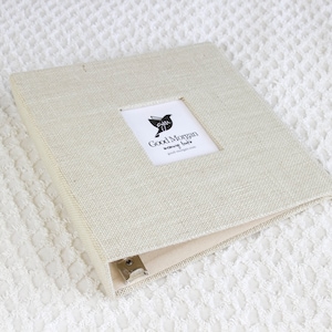 Álbum personalizado com 3 argolas para escritório, fichário escolar, álbum de recortes, receitas - serapilheira creme