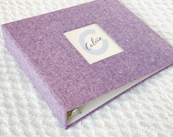 5 Year Baby Memory Book  - Eggplant Linen