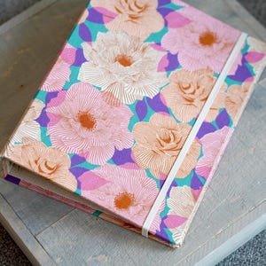 Organizador de agenda com 6 argolas de tecido A5 - Fun Floral
