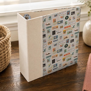 SALE - 3-Ring Binder. Travel Fabric