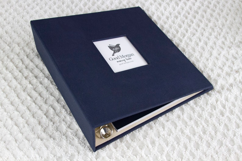Fabric 3ring Binder Solid Navy Etsy