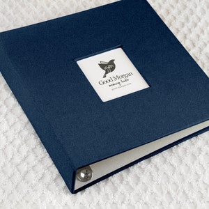 Baby Memory Book Custom 5 Year Baby Memory Album Scrapbook  - Dark Denim