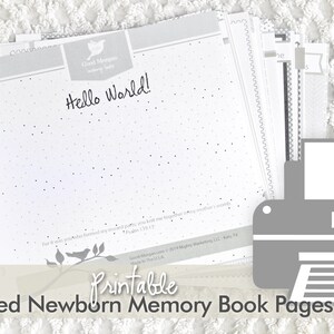 Printable Memory Book Pages  - Adopted Newborn Pages
