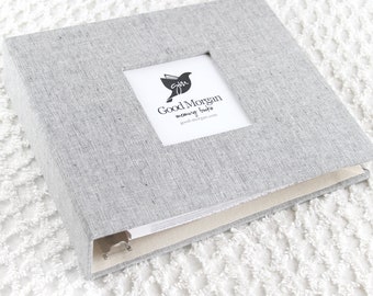 Fabric 3-Ring Binder - Charcoal Linen Grey
