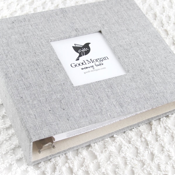 Fabric 3-Ring Binder - Charcoal Linen Grey