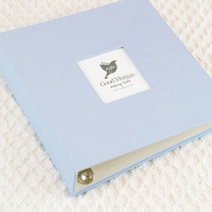 Álbum personalizado de 3 argolas para escritório, fichário escolar, álbum de recortes, receitas - Azul-bebê sólido