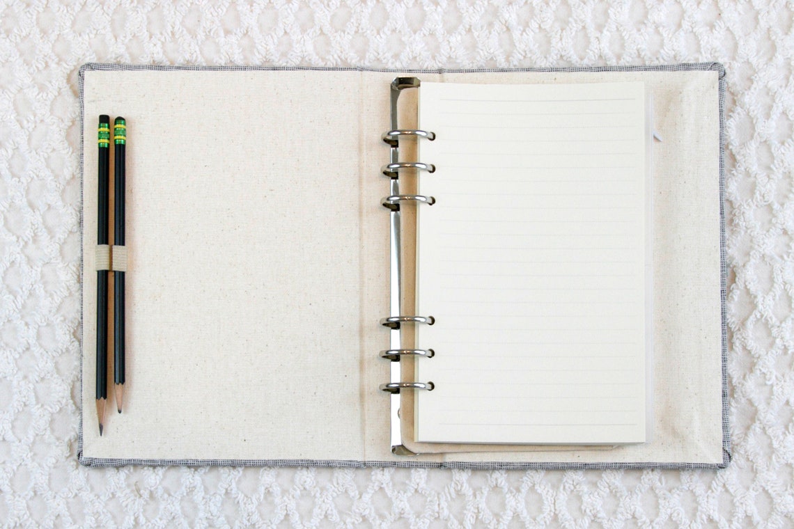 A5 or Half Size Mini Fabric Ring Binder Organizer Midnight Etsy