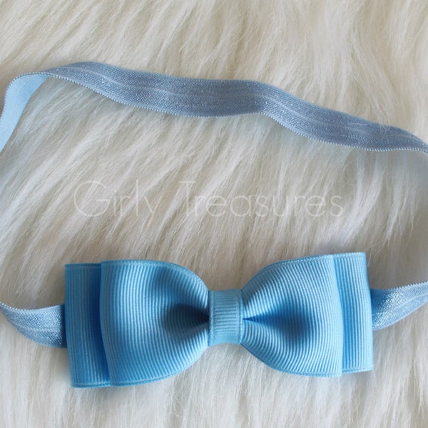 Blue Bow Headband.  Blue Headband. Girl Headband. Disney Headband. Baby Bow Headband. Cinderella Blue Headband.