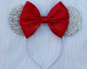 Red Bow Mouse Ears. Girl Mouse Ears Headband. Womens Headband. Teen Headband. Mouse Ears Headband. Disney Headband. One Size Fits Most.