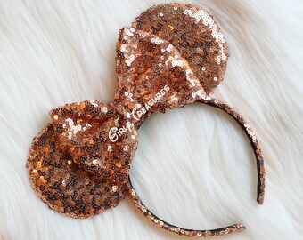 Rose Gold Mouse Ears Headband. All Over Sequin Mouse Ears. Mouse Ears Headband. Disney Headband. One Size Fits Most.