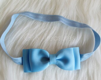 Blue Bow Headband.  Blue Headband. Girl Headband. Disney Headband. Baby Bow Headband. Cinderella Blue Headband.