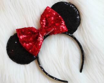 Classic Minnie Ears Headbands. All Over Sequin Mouse Ears Headband. Mouse Ears Headband. Disney Headband. One Size Fits Most.