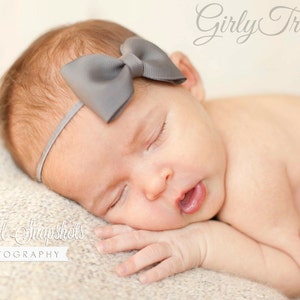 Dainty Baby Bow Headband. Baby Headband. Infant Headband. Girl Headband. Newborn Headband. Photo Prop. image 3