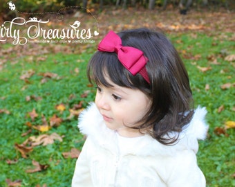 Wine Bow Headband. Baby Headbands. Girl Headbands. Toddler Bow band. Newborn Headbands. Photo Prop.