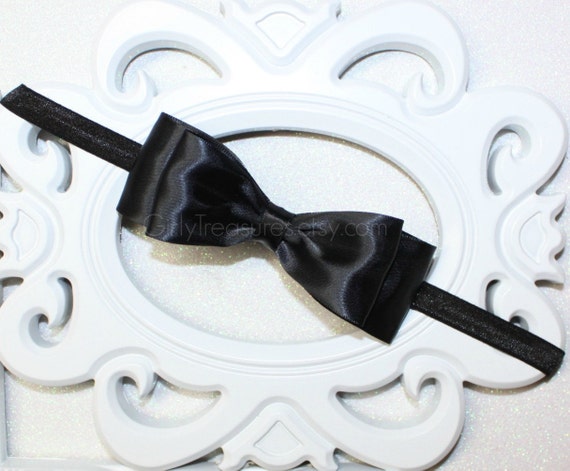 Alice in Wonderland Bow Headband. Black Bow Headband. Baby Headband. Newborn Headband. Girl Headband. Photo Prop.